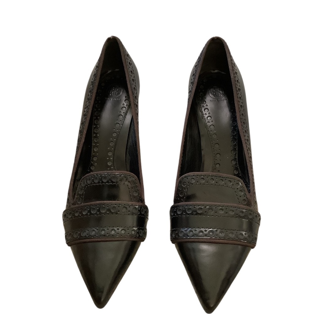 Tory Burch classic Pointed-Toe Leather Pumps in black - Picture 2 of 4